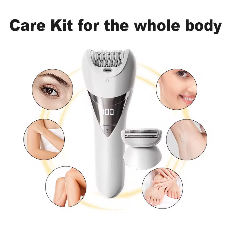 2-i-1 – Vandtæt Epilator & Ladyshaver med LED-lys