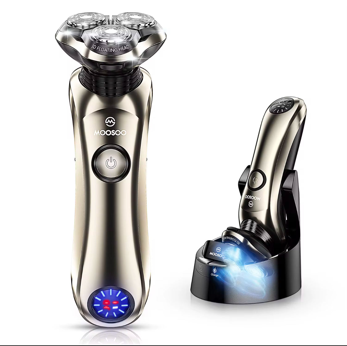 Shaver med opladnings- og steriliseringsbase