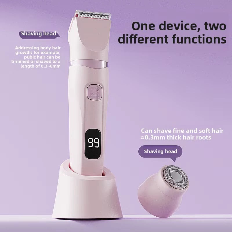 DualTrim 2-i-1 – Lady-rakapparat & keramisk bikinitrimmer – lämplig för känslig hud