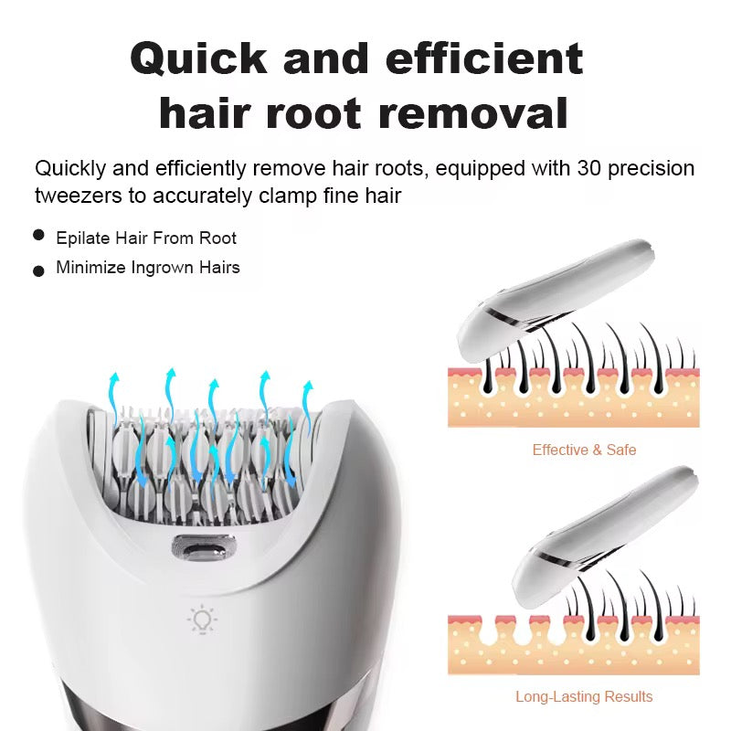 2-i-1 – Vandtæt Epilator & Ladyshaver med LED-lys